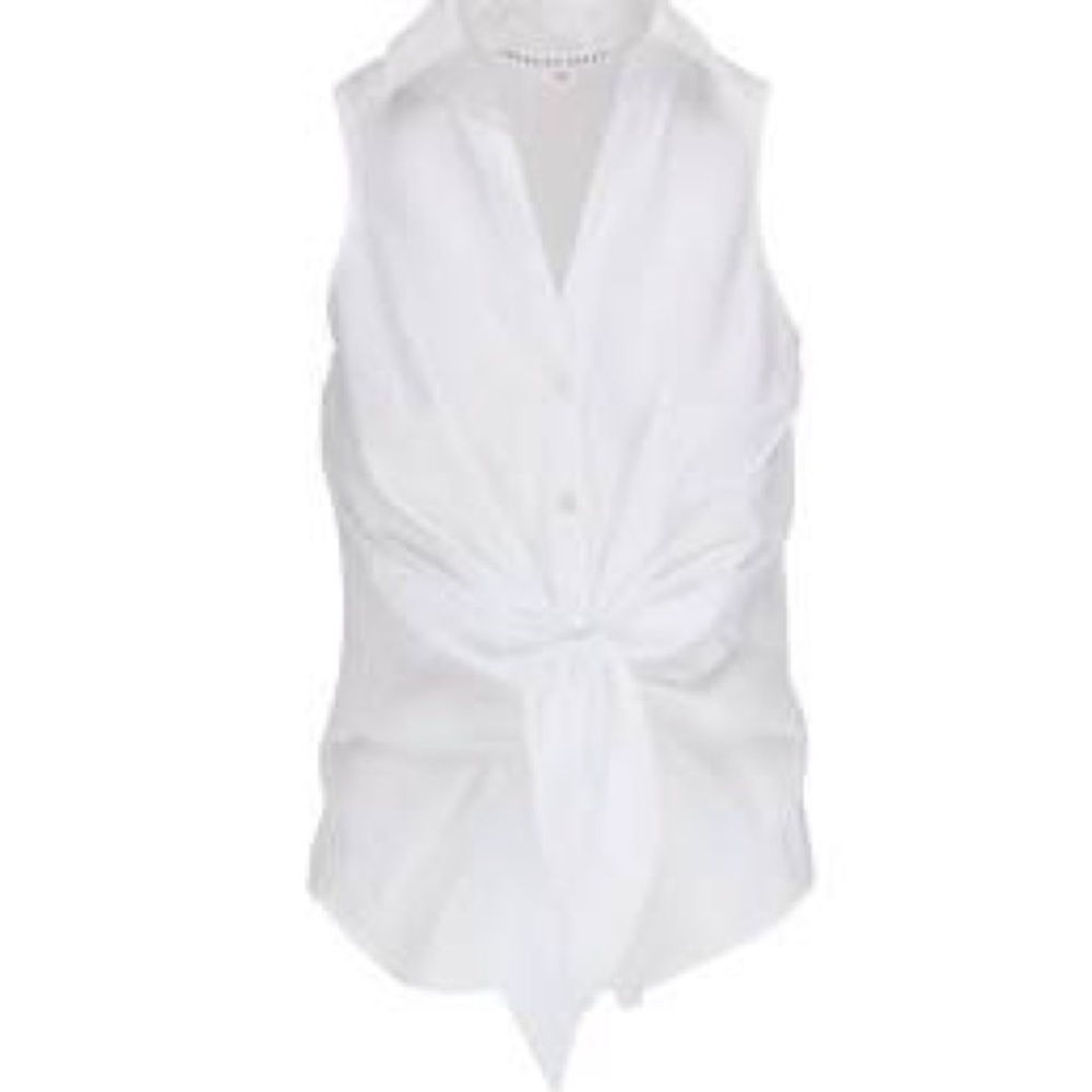 NWT Veronica Beard Vallie White Sleeveless Blouse